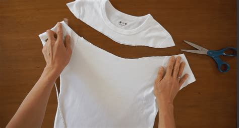 how to cut a shirt for off the shoulder